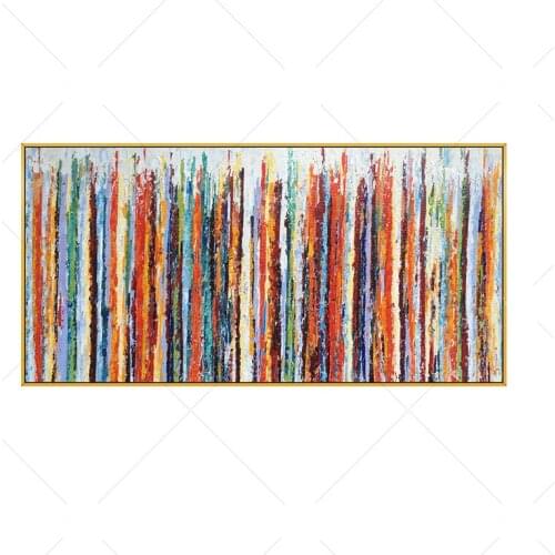 Handmade Abstract Rainbow Multi-Color Canvas Oil Painting Wall Art Picture For Living Room Aisle Modern Home Decor