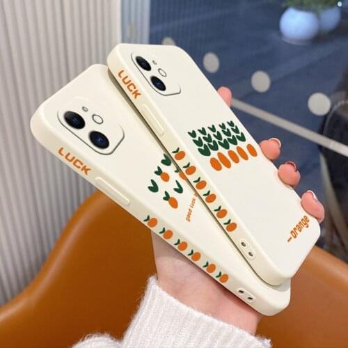 Good Luck Orange Phone Case For iPhone 12 Pro Max 11 X XS XR XSMAX SE2020 8 8Plus 7 7Plus 6 6S Plus Liquid Silicone Cover