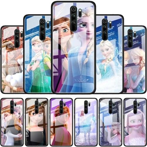 Disney Princess Aisha Ann for Xiaomi Redmi K40 K30 K20 Pro Plus 9C 9A 9 8A 7 Luxury Shell Tempered Glass Phone Case Cover