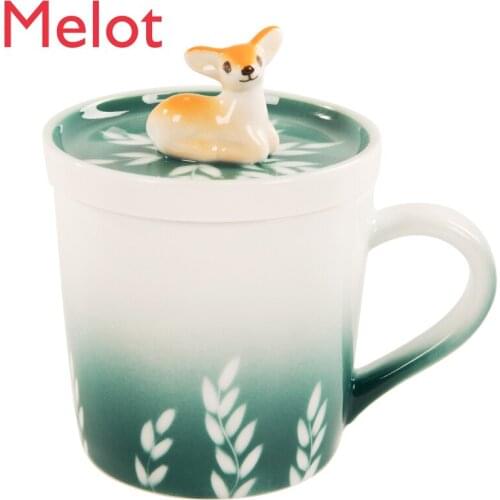 Jingdezhen Ceramic Water Cup Simple Fresh Mori Artsy Style Tea Coffee Mug Girls Heart