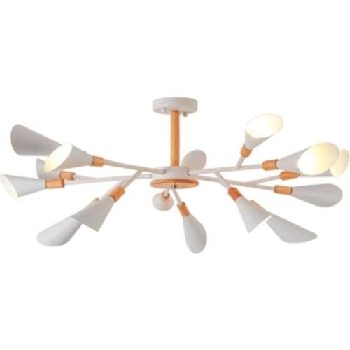 Designer G9 LED Chandelier For Living Room Modern White Lustre Wooden Bedroom Lighting Nordic Surface Mounted Chandeliers
