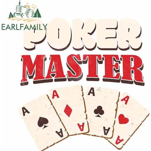 EARLFAMILY 13cm x 12.9cm For Poker Master Body for Car Stickers Motorcycle Decal Funny Vinyl Material Surfboard Decals Decor