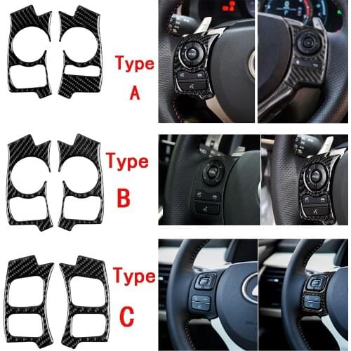 Carbon Fiber Steering Wheel Functional Button Trim Frame Cover Sticker For LEXUS IS250 IS300 IS350 NX200 /200t /300h 2014-2017