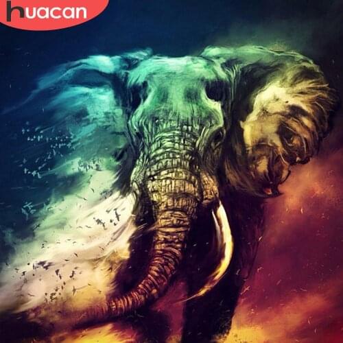 HUACAN Diamond Painting Full Square/Round Elephant 5D DIY Diamond Embroidery Animal Handmade Gift Home Decor