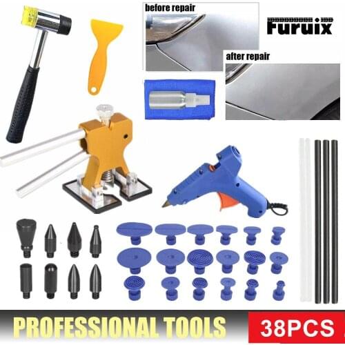 Paintless Dent Repair Tools Dent Repair Kit Car Dent Puller with Glue Puller Tabs Removal Kits for Vehicle Car Auto