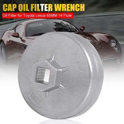 65MM/74MM Oil Filter Cap Wrench Cup 14 Flutes Aluminum Car Filter Cover Cap Wrench Housing Remover Tool for Toyota 4 Cylinder
