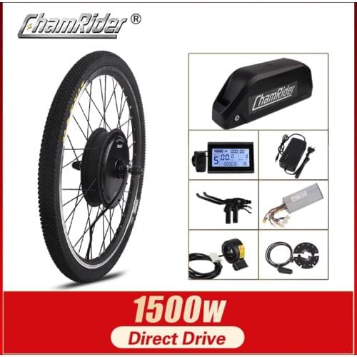 Chamirder 1500W Electirc Bicycle Kit 48V Ebike Conversion kit 52V Bicycle Rear Motor wheel 20AH Polly Battery Electric Bicycle