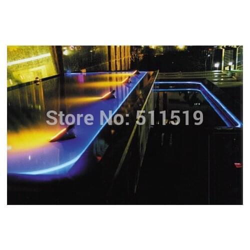 DIY fiber optic pool light kit with 30m 17.3mm solid core side glow cable 45W rgbw LED light engine with remote