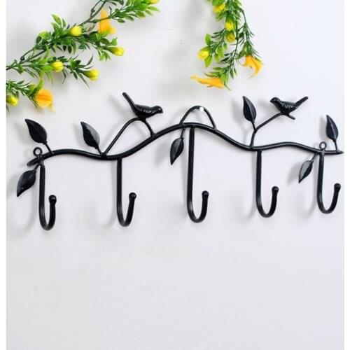 Hat Key Holde Clothes Hook Wall Hanger Bird Bathroom Home Decor Hanger Accessories 5 Hooks Metal Coat Hooks Robe Work Well