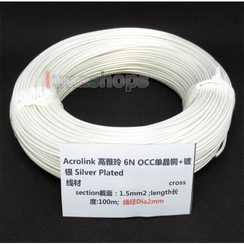 LN004374 10m Acrolink Silver Plated OCC Signal Wire Cable 1.5mm2 Dia:2mm For DIY