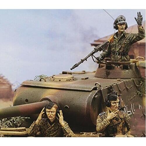 1/35 Scale Unpainted Resin Figure Panther A Late crew 3 figures collection figure