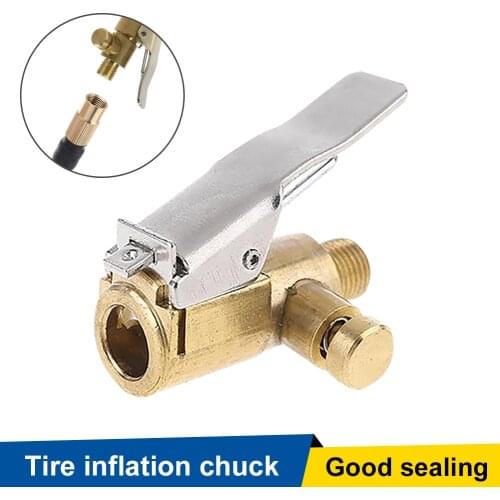 Wholesale 1 Pc 8mm Car Truck Brass Air Pump Chuck Tyre Valve Pump Valve Clip Clip Clamp Connector Adapter Car Accessories