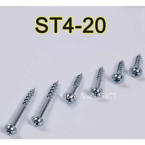 300PCS/LOT High Strength ST4-20 Self-tapping Screw Self Tapping Screws for Pocket Hole Jig for 12-15mm thickness board KF716