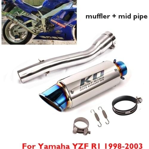 R1 Motorcycle Exhaust Muffler Escape Baffle Middle Link Connector Section for Yamaha YZF-R1 1998 1999 2000 2001 2002 2003