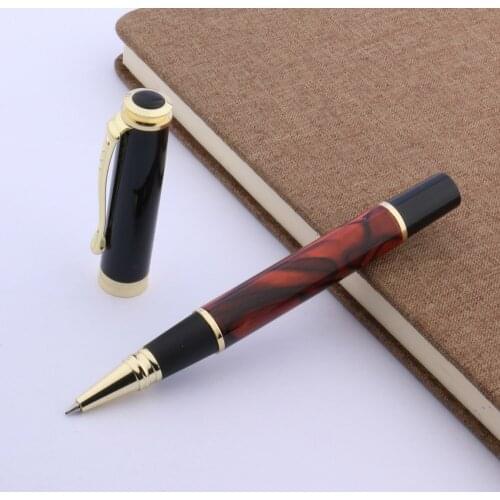 High Quality Jinhao 500 Ice Red Golden Trim 0.5MM Refill Metal Rollerball Pen