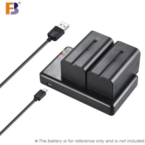 FB NP-F550 Camera Battery Charger 2-Channel Micro-USB Input for Sony F750 F770 F960 F970 F550 F530 F330 F570 FM50 FM70 FM90