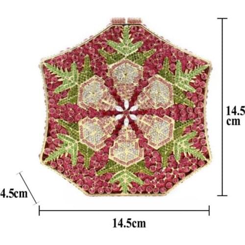 Snow Diamond Crystal Evening Bag Handmade Hollow Diamond Alloy Cosmetic Bag