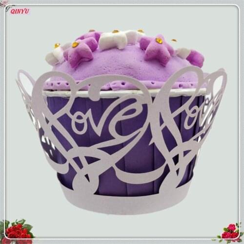 100 pcs Laser Cutting Cake Cupcake Paper Wrappers Muffin Cases Baking Cup Case Birthday Wedding Christmas Party Decor 6ZSH179
