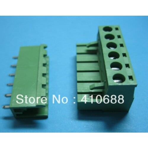180 Pcs 6way/pin Pitch 5.08mm Screw Terminal Block Connector Pluggable Type Green 2EDCK-2EDCV-5.08