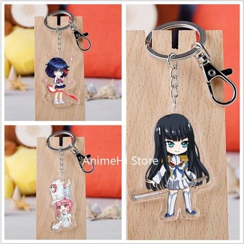 20 pcs/lot KILL la KILL Acrylic Keychain Toy Matoi Ryuuko Figure Bag Pendant Key Ring Gifts