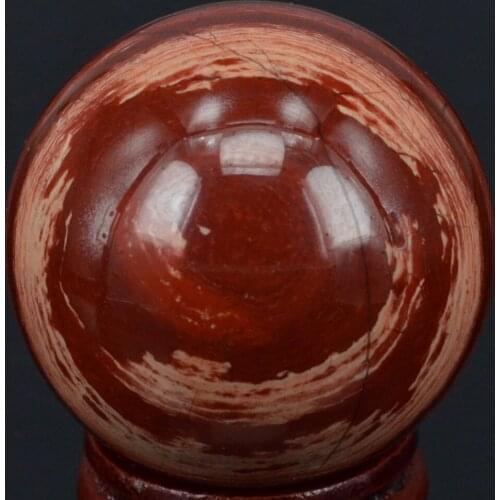 40MM Natural Gemstone Banded Jasper Sphere Crystal Globe Ball Chakra Healing Reiki Stone Carving Crafts W/Stand