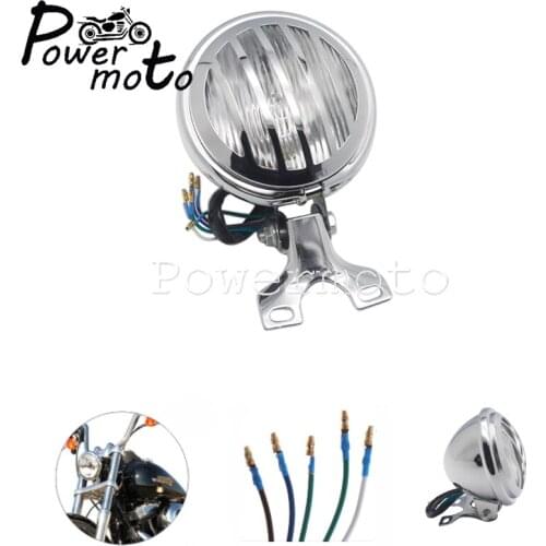 5inch Universal Retro Motocycle Headlight for Harley SuperLow Review Round Hi/ Lo Beam with Bracket Chrome Headlamp for BWM