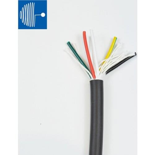 5M black color PUR jacket cable unshielded halogen free multicolor core 26AWG 3/4/6/8/10/14 core flexible control chain cable