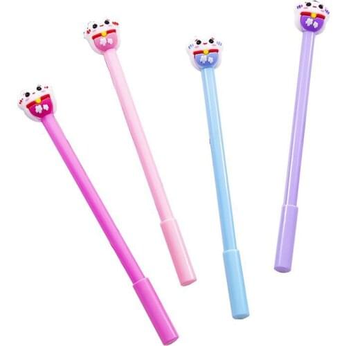 8 Pcs/set Creative cute Cherry Blossom Cat Gel Pen Student school office Supplies Stationery Gel black ink Pens Wholesale