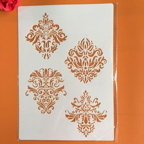 A4 29 *21cm Retro pattern DIY Stencils Wall Painting Scrapbook Coloring Embossing Album Decorative Paper Card Template,wall