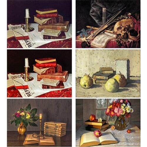 DIY 5D Diamond Painting Full Round Square Resin Mosaic Diamonte Embroidery Cross Stitch Kits Wall Art Handcraft Old Books