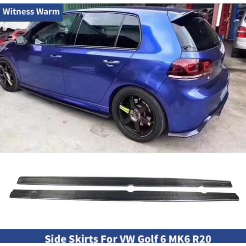 Carbon Fiber Car Side Skirts Aprons Body kits for Volkswagen Golf 6 MK6 R20 2010-2013 Car Sticker Spoiler