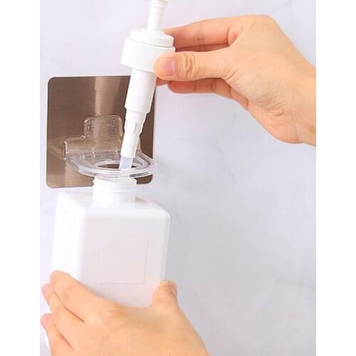 1 Piece Wall Mount Shampoo Storage Rack Plastic Bathroom Shower Gel Hook Kitchen Liquid Soap Holder Multi-function Bottle Hanger