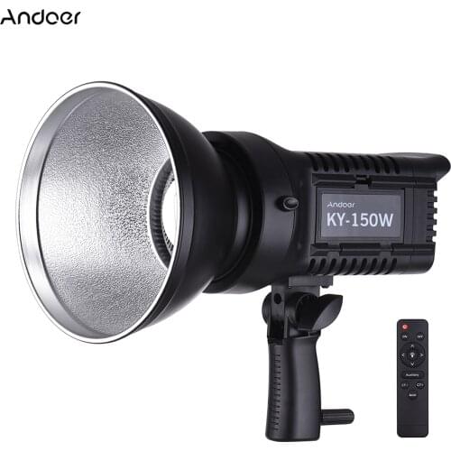 Andoer LED Video Light Studio Portrait Lamp 150W Daylight 5600K CRI93+ TCLI95+ 16000LM Brightness Bowens Mount w/ Remote Control