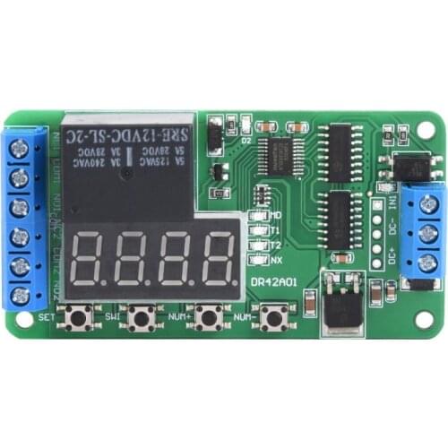 Dual Channel 12V Multi functional DPDT Delay Timer Relay Time Control Switch DR42A01
