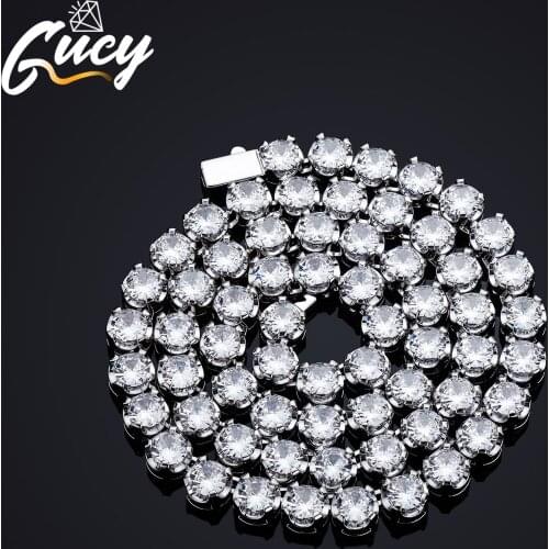 GUCY 3MM-6MM Cubic Zirconal Tennis Chains Full Iced Out Zirconia Luxury Fashion Hip Hop Choker Necklaces Jewelry