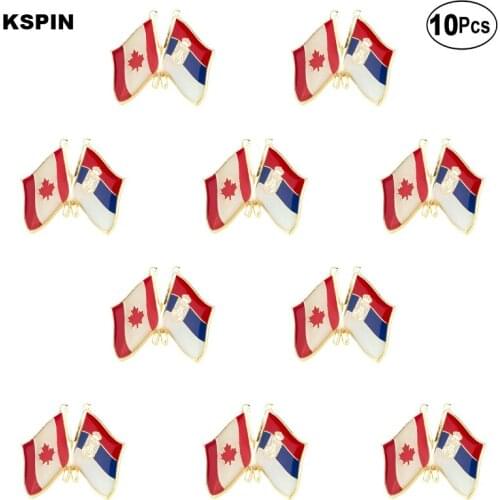 Canada & Serbia Flag Lapel Pin Flag badge Brooch Pins Badges 10Pcs a Lot