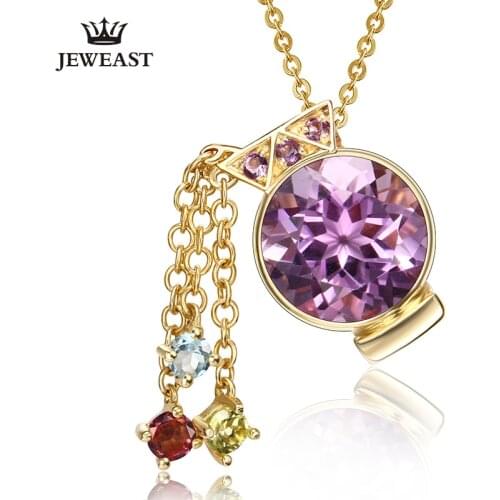 ENZO Aquarius Natural amethyst 9K Pure Gold Pendant Real 750 Solid Gold Upscale Trendy Classic Fine Jewelry Hot Sell New 2020
