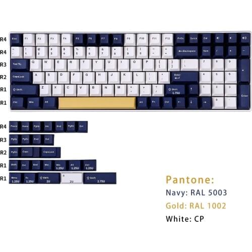 126 Key PBT Keycap Cherry Profile Double Shote Personalized Rudy Keycaps For Mechanical Keyboard Anne Pro 2/GK61