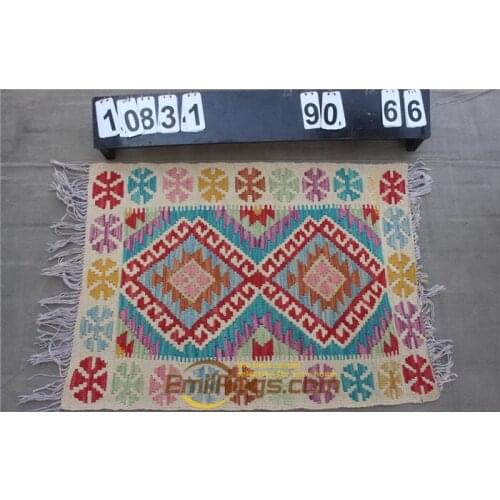 Kilim Carpet Wool Handwoven Wool Carpets Plush Wool For Luxury Circular Carpet Geometric Carpet Bedroom Natural Sheep Wool