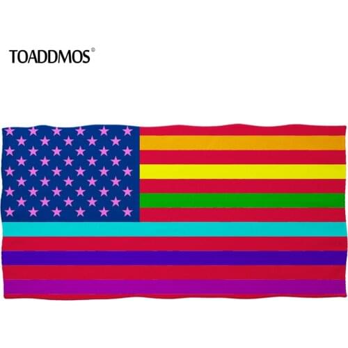 TOADDMOS Colorful American Flag Print Bath Towel Soft Beach Towel Premium Washcloth Facecloth Hair Quick Dry Towel toalla playa
