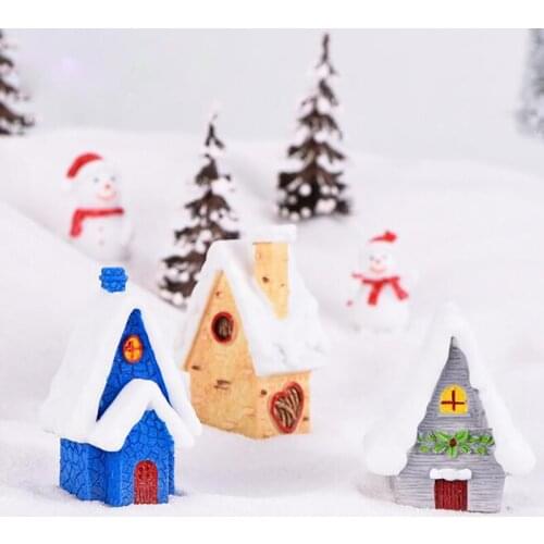 Creative Resin Handicraft European-style Christmas Candy Snow House Micro Landscape Villa House Home Decorations