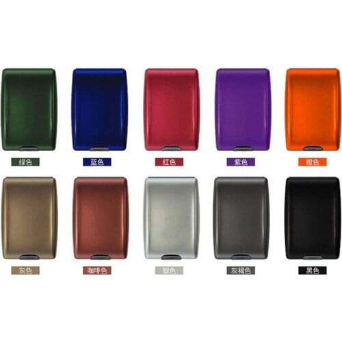 1 Pc Men Aluminum Bank Card Holder Blocking Hard Case Wallet Solid Credit Card Anti-RFID Scanning Protect Card Holder