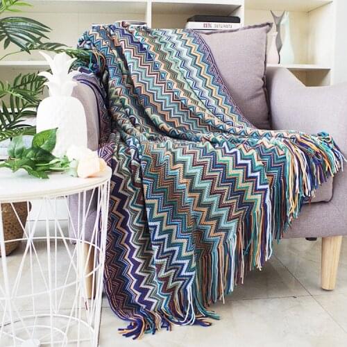 Sofa Travel TV Nap Tassel Blankets Soft Towel Hotel Blankets Home Decor Nordic Knitted Throw Thread Sofa Blanket on the Bed