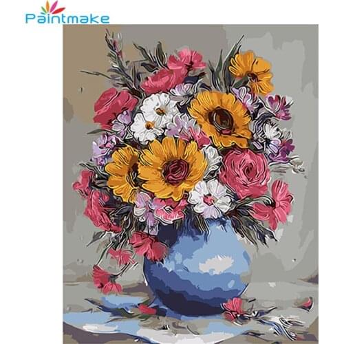 Paintmake sun Flowers Frameless Painting By Numbers DIY Digital Canvas Oil Painting Art Picture Gift For Home Room Decor 40*50cm