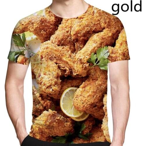 Newest Fashion Womens/Mens Burgers Fries Chicken Nuggets Funny 3D Print Casual T-Shirt