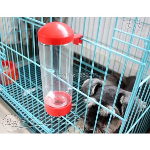 Pet dog 1 piece pet dog travel drinking water bottle dog drinking bottle hang up 400ml steel head Assorted colors supply