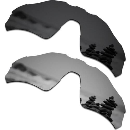 SmartVLT 2 Pieces Polarized Sunglasses Replacement Lenses for Oakley Radar EV Path Stealth Black and Silver Titanium