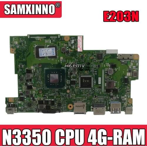 With 4G RAM + With HDD hard disk interface N3350 CPU Laptop Motherboard For Asus E203M E203MA Notebook mainboard test OK