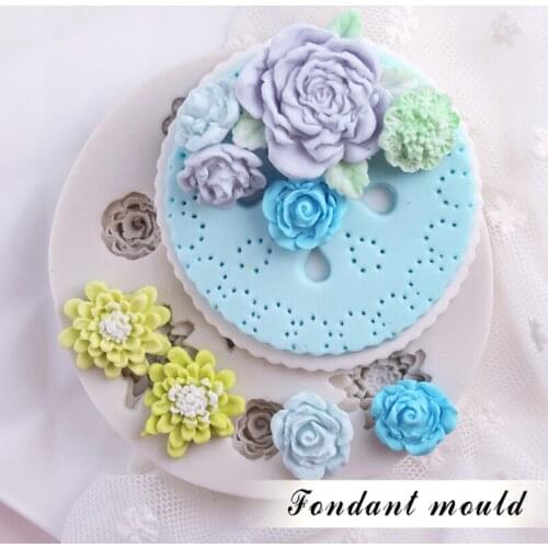 Rose Flower Daisy Silicone Mold Fondant Mould Cake Decorating Tools Chocolate Gumpaste Mold, Sugarcraft, Kitchen Accessories