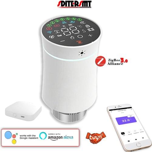 Touch Buttons 3.0V WIFI Thermostatic Valves Radiators Zigbee thermostat for Residential HVAC System Bridge Smart Life APP